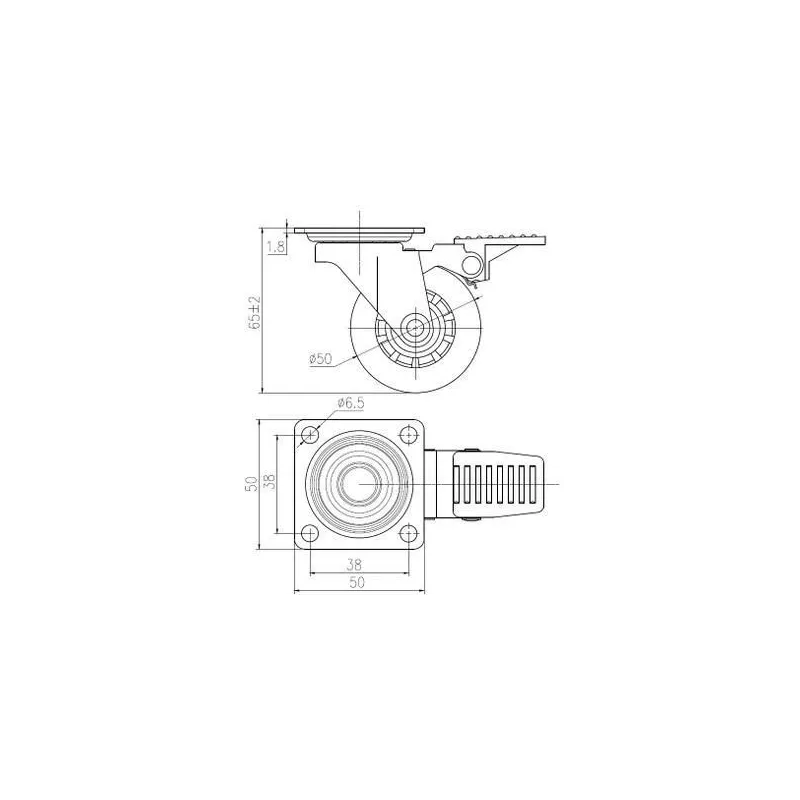 Ritenis Siso 08.12.303, 5 cm, DIA 5 cm, pelēka krās.