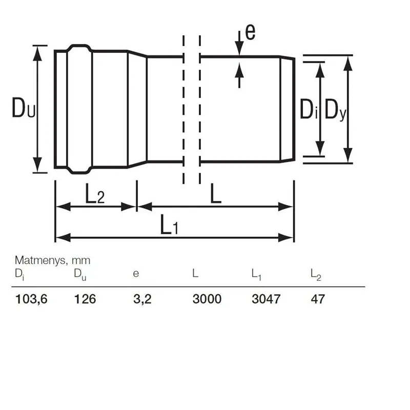 Caurule āra kanalizācijai Wavin, 110 mm, SN4 ,N,, 3 m