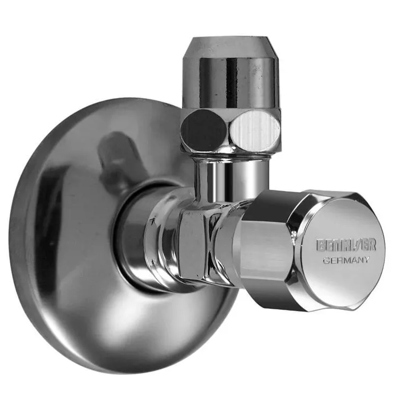 Ventilis Benkiser, stūra, ūdensvadam, 3-8 collas – ārējā vītne, 1-2 collas – ārējā vītne, 10 mm – savelkama