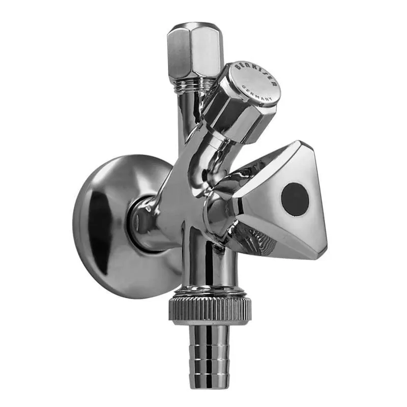 Ventilis Benkiser, stūra, veļas mazgājamo mašīnu pievienošanai, 3-8 collas – ārējā vītne, 3-4 collas – ārējā vītne, 3-4 collas –