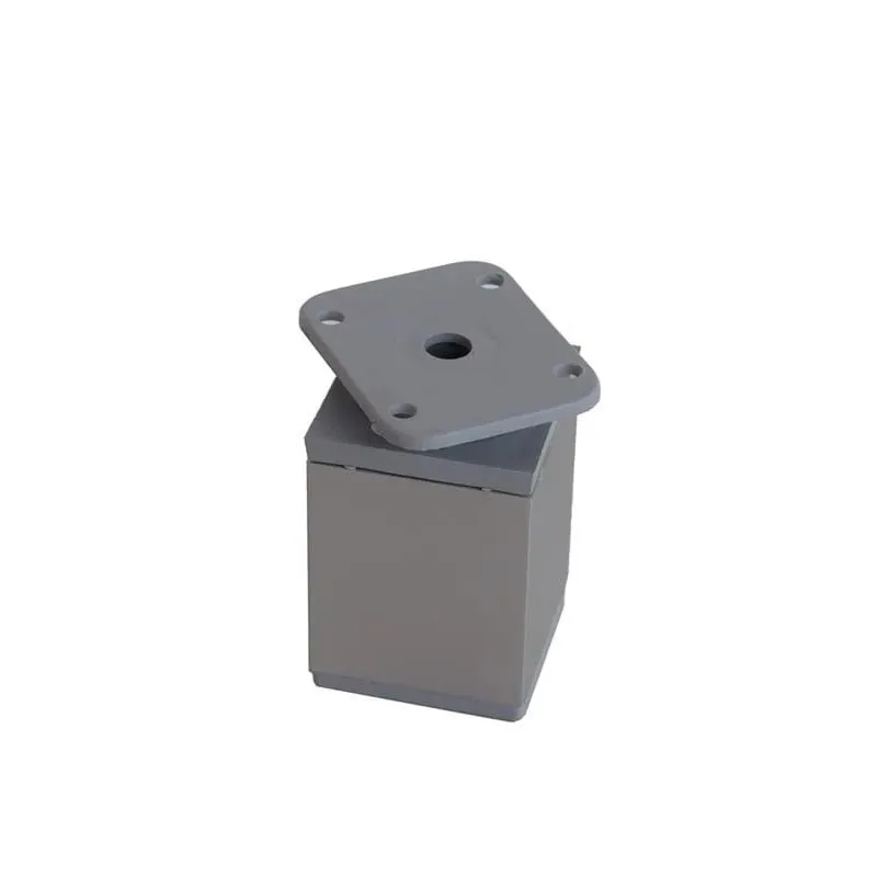 Baldų kojelė, 4 cm x 4 cm, 6 - 8 cm, pilka sp.