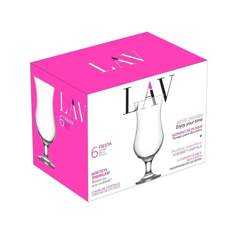Kokteiļu glāze Lav Nevakar, stikls, 0.46 l, 6 gab.