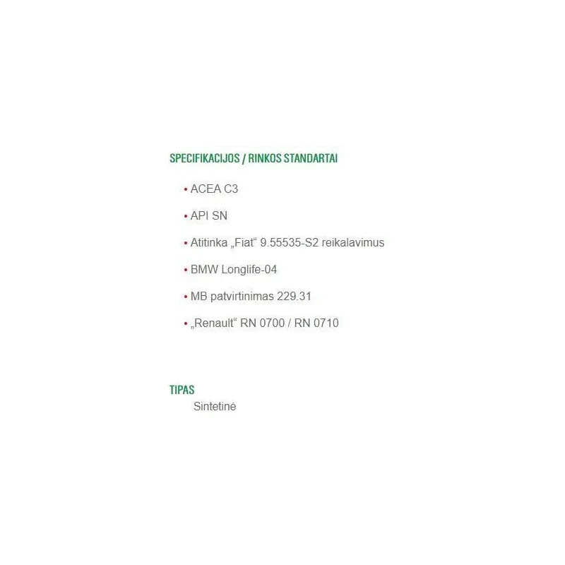 Motoreļļa Castrol Magnatec C3 5W - 40, sintētiskais, 1 l