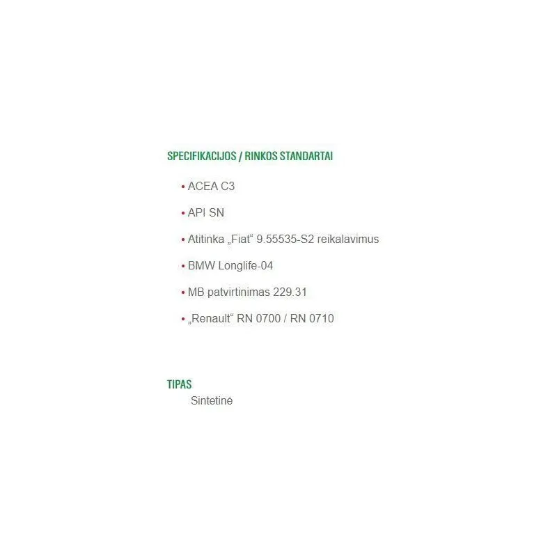 Motoreļļa Castrol Magnatec C3 5W - 40, sintētiskais, 4 l