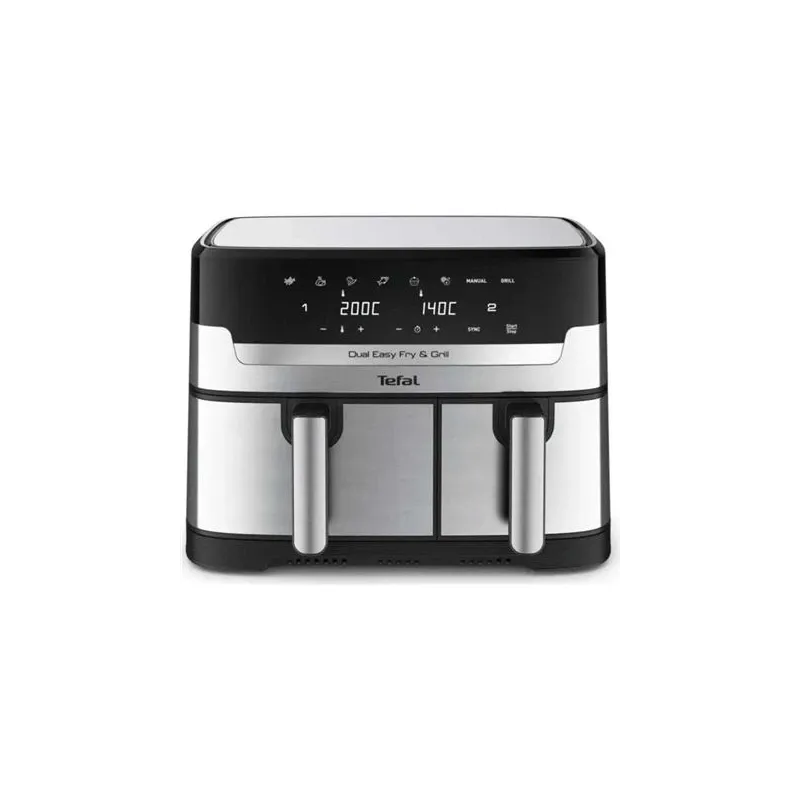 Aerogrils Tefal Dual Easy Fry & Grill Ey905d, sudraba, 2700 W, 8.3 l
