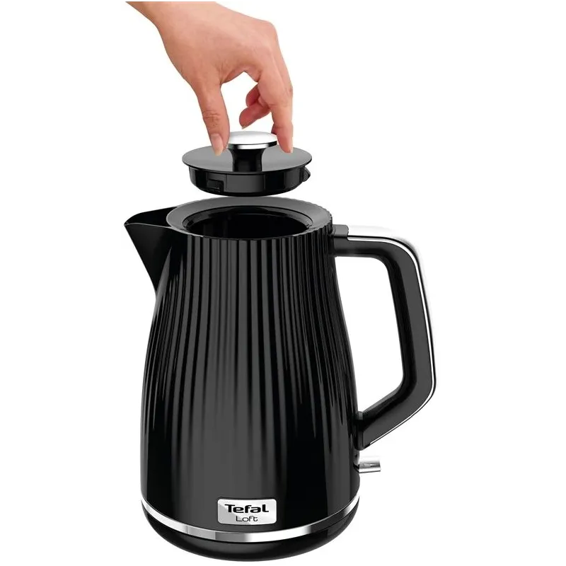 Elektriskā tējkanna Tefal Loft KO250830, 1.7 l, melna krās.