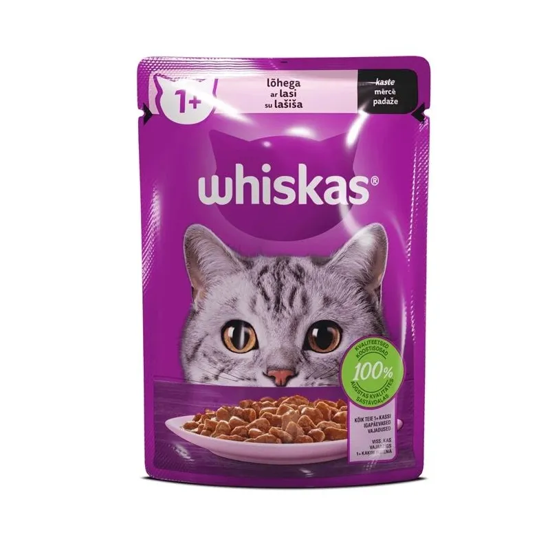 Mitrā kaķu barība Whiskas Salmon, lasis, 0.085 kg