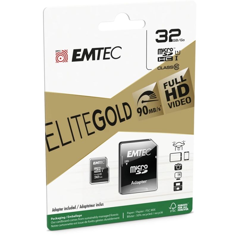 Emtec MicroSDHC 32GB UHS-I U1 EliteGold