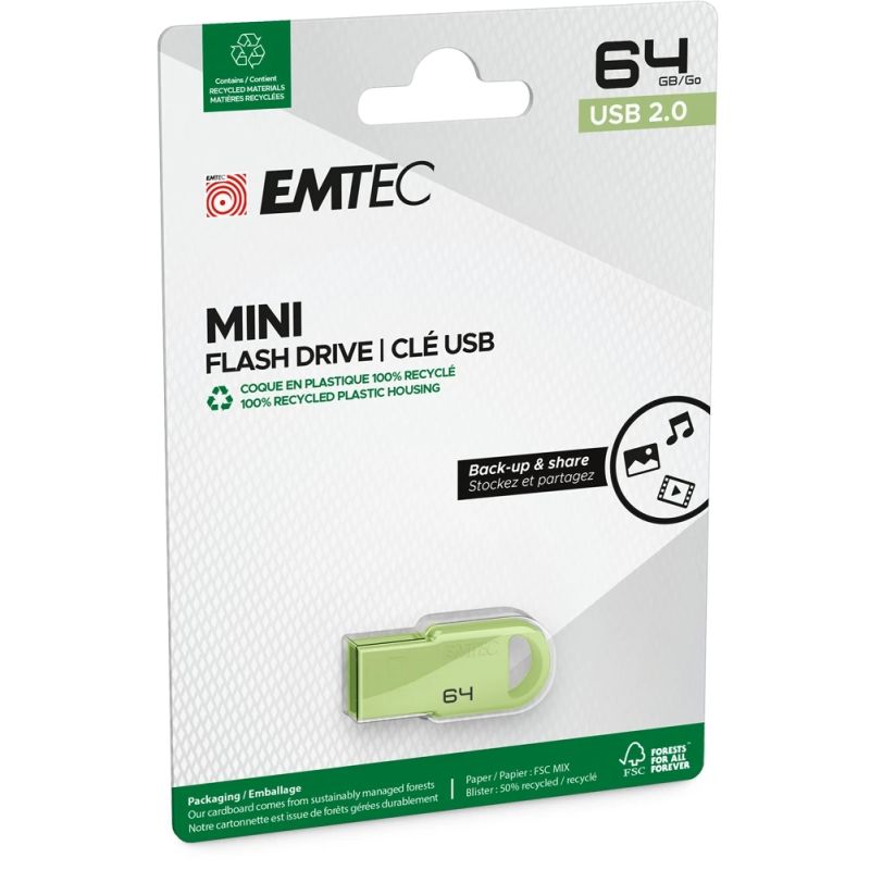 Emtec USB2.0 D250 64GB Mini Green