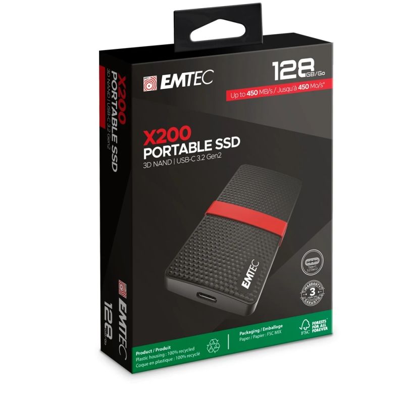 Emtec SSD 3.1 X200 128GB Power Plus Portable