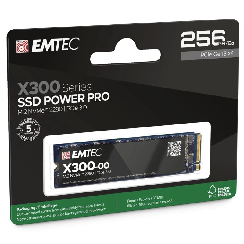 Emtec SSD M2 NVMe PCIe 3 X300 256GB Power Pro