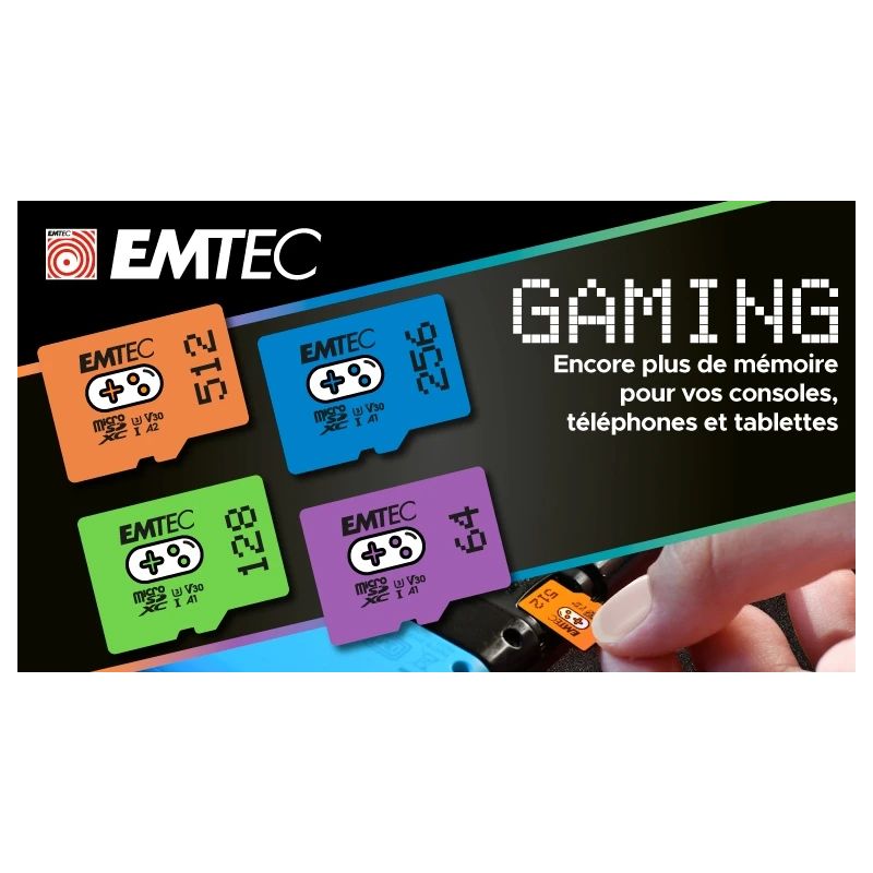 Emtec MicroSDXC 128GB UHSI U3 V30 A1 Gaming Green