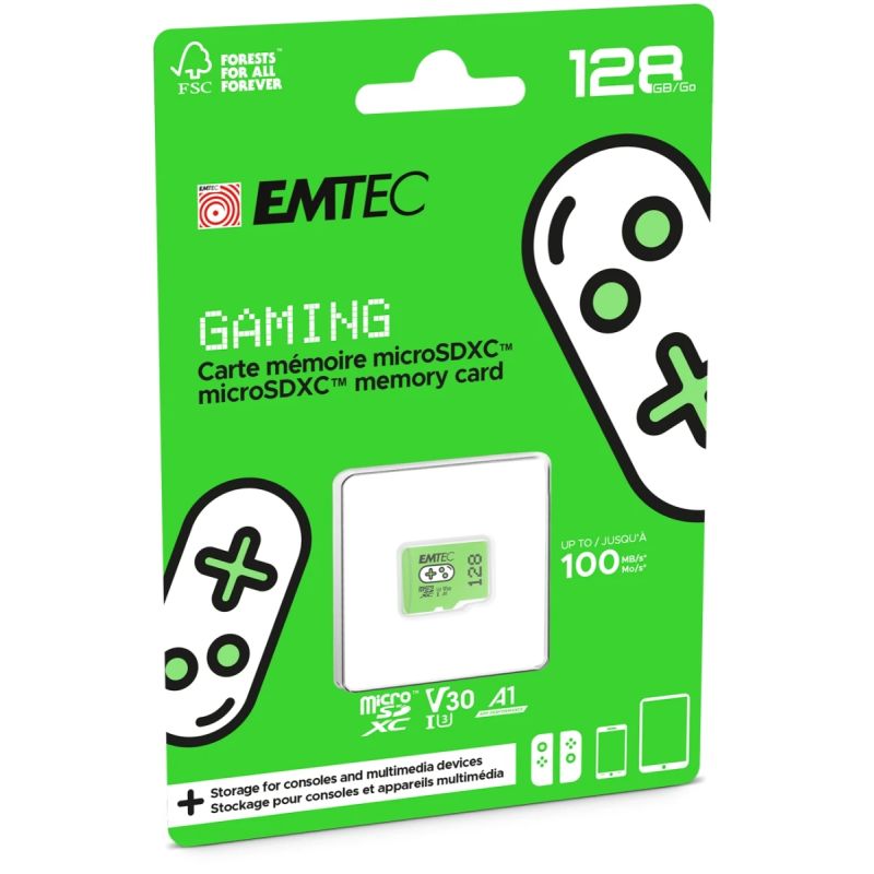 Emtec MicroSDXC 128GB UHSI U3 V30 A1 Gaming Green