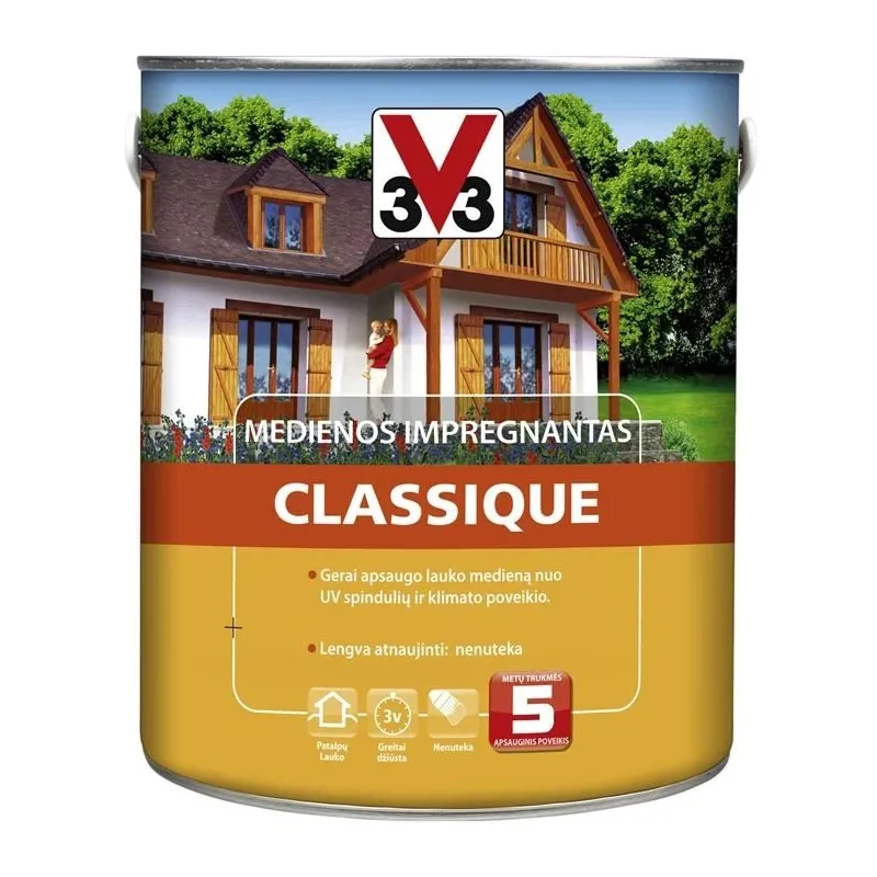 Koksnes impregnants V33 Classique, tumši brūna krās.-palisandra krās., 0.75 l