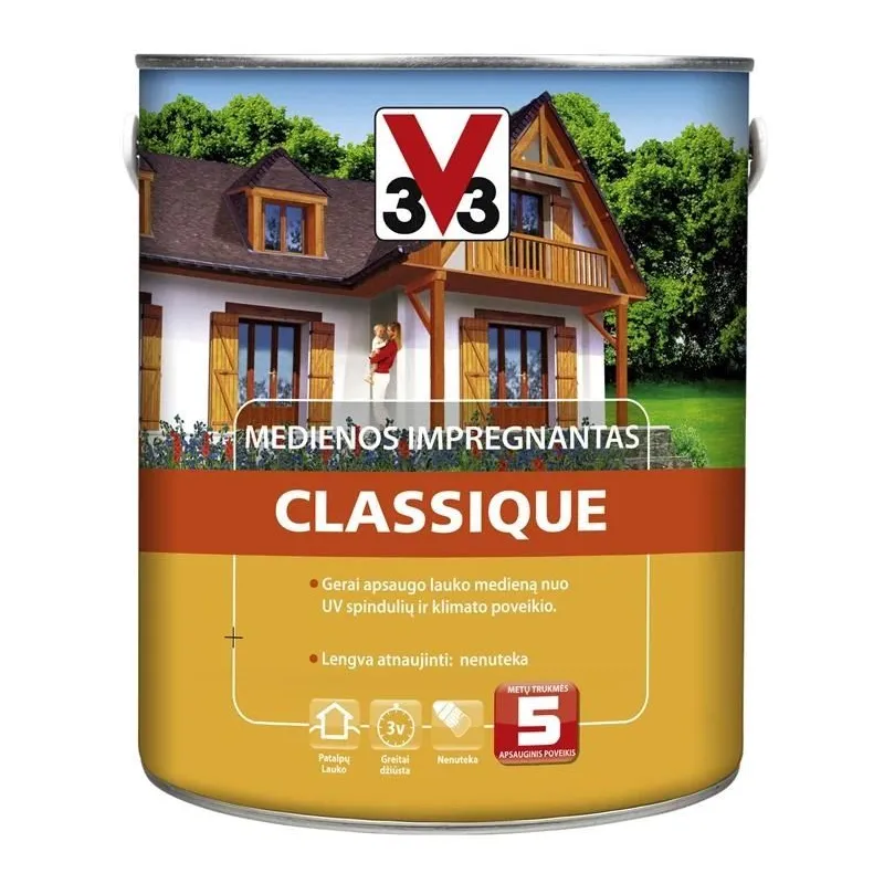 Koksnes impregnants V33 Classique, melnkoka krās., 2.5 l