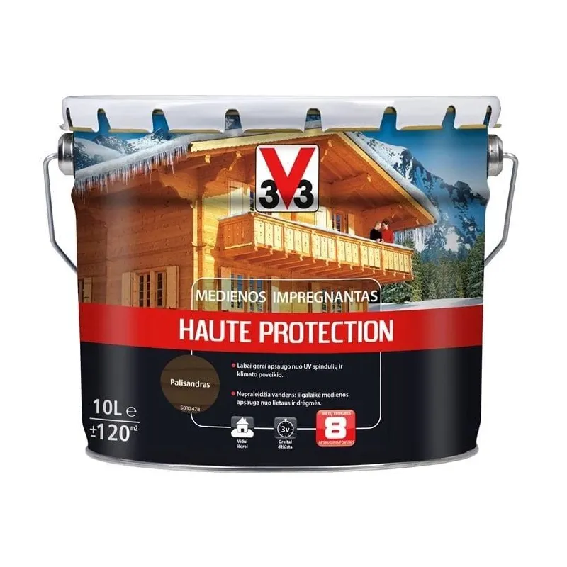Koksnes impregnants V33 Haute Protection, tumši brūna krās.-palisandra krās., 10 l