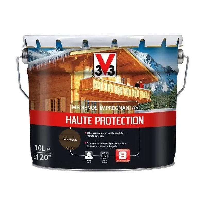 Koksnes impregnants V33 Haute Protection, tumši brūna krās.-palisandra krās., 10 l