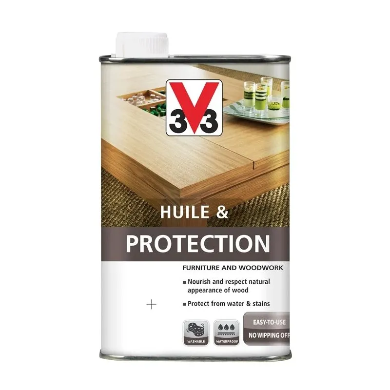 Eļļa mēbelēm V33 Huile & Protection, tīkkoks krās., 0.5 l