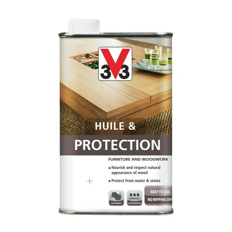 Eļļa mēbelēm V33 Huile & Protection, tumši brūna krās.-palisandra krās., 0.5 l