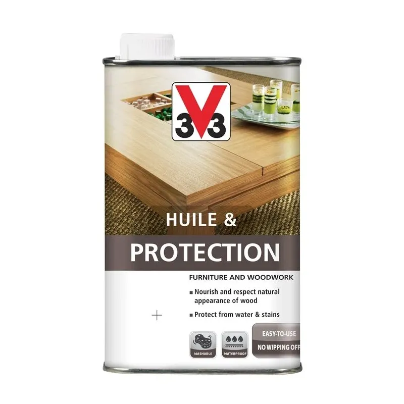 Eļļa mēbelēm V33 Huile & Protection, melnkoka krās., 0.5 l
