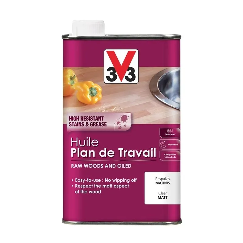 Koksnes eļļa V33 Plan De Travail, caurspīdīga, 0.5 l