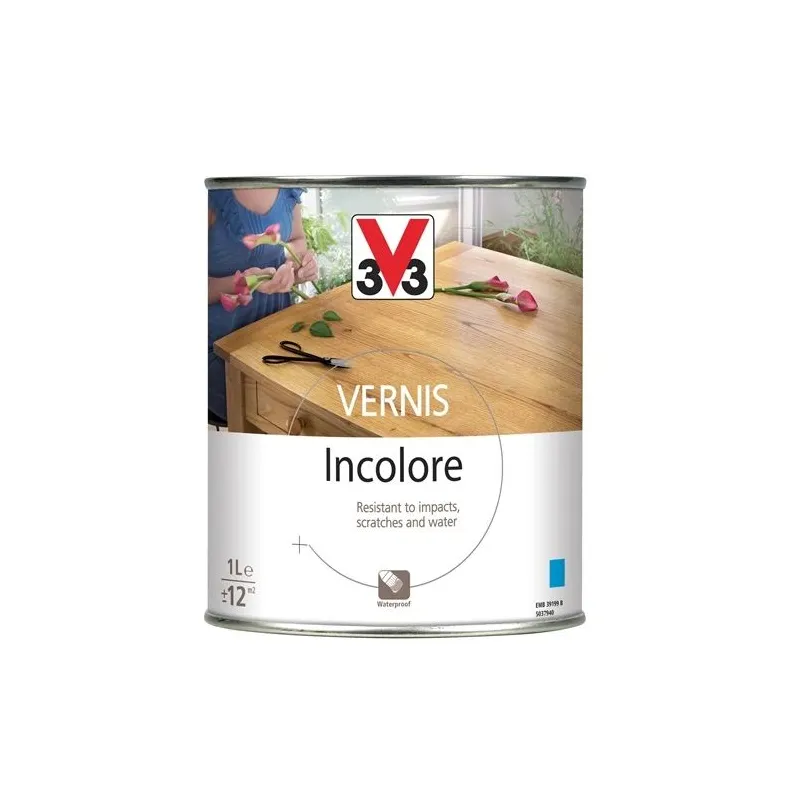 Laka mēbelēm, pus-matēts V33 Incolore, 1 l, Caurspīdīga krās.