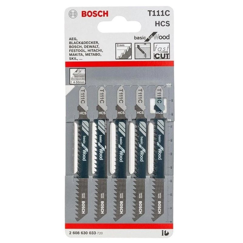 Bosch siaurapjūkļa zāģlapu komplekts. T111C. 5 gab.