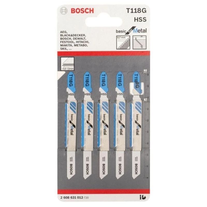 Bosch siaurapjūkļa zāģlapiņu komplekts. T118G. 5 gab.
