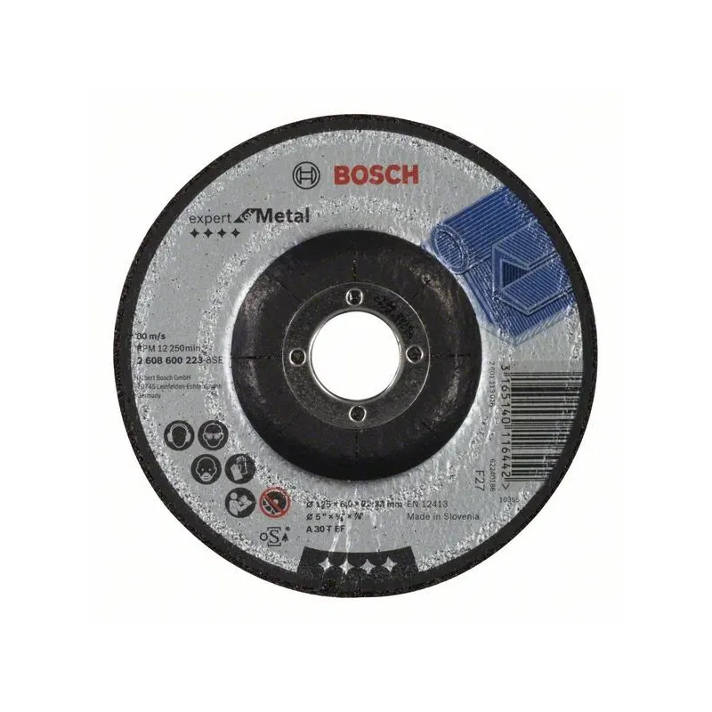 Slīpēšanas disks Bosch A30 T BF, 125 mm x 22.23 mm