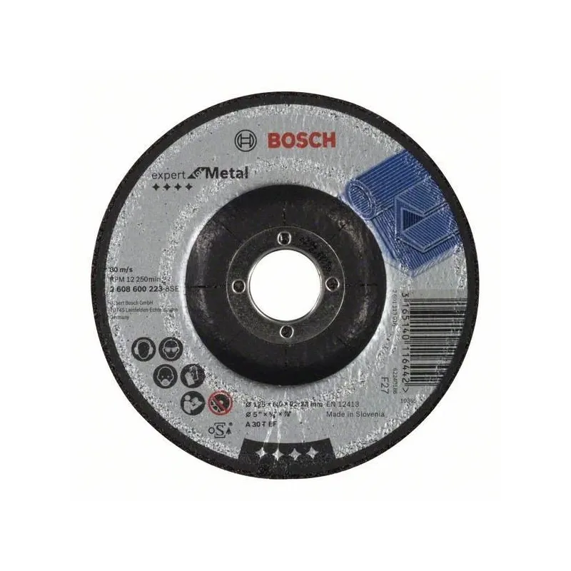 Slīpēšanas disks Bosch A30 T BF, 125 mm x 22.23 mm