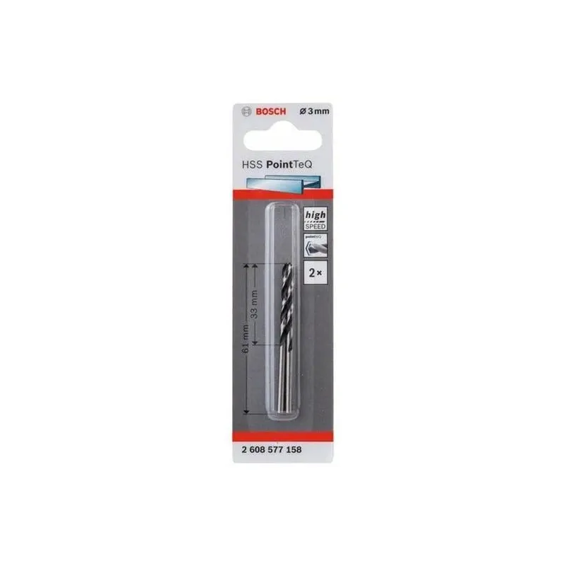 Комплект сверл Bosch, металл, hss-r, прямой, 3 мм x 6.1 см