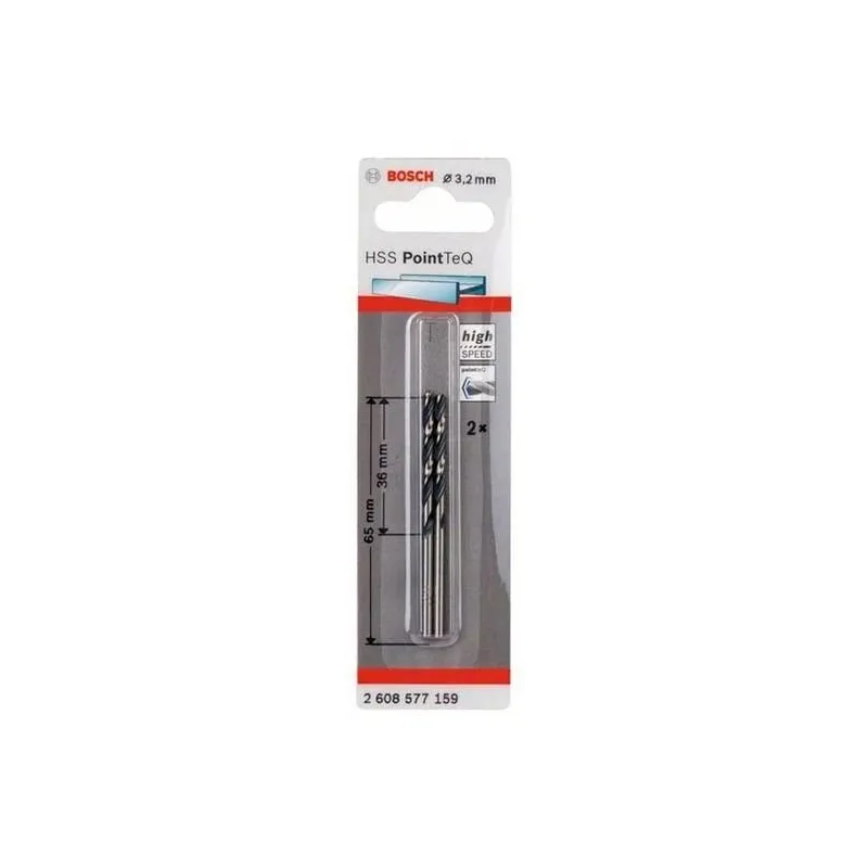 Grąžtų komplektas Bosch, metalas, hss-r, tiesus, 3.2 mm x 6.5 cm