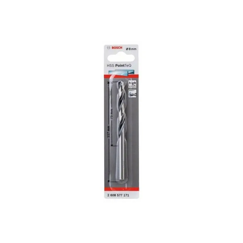 Сверло Bosch, металл, hss-r, прямой, 8 мм x 11.7 см