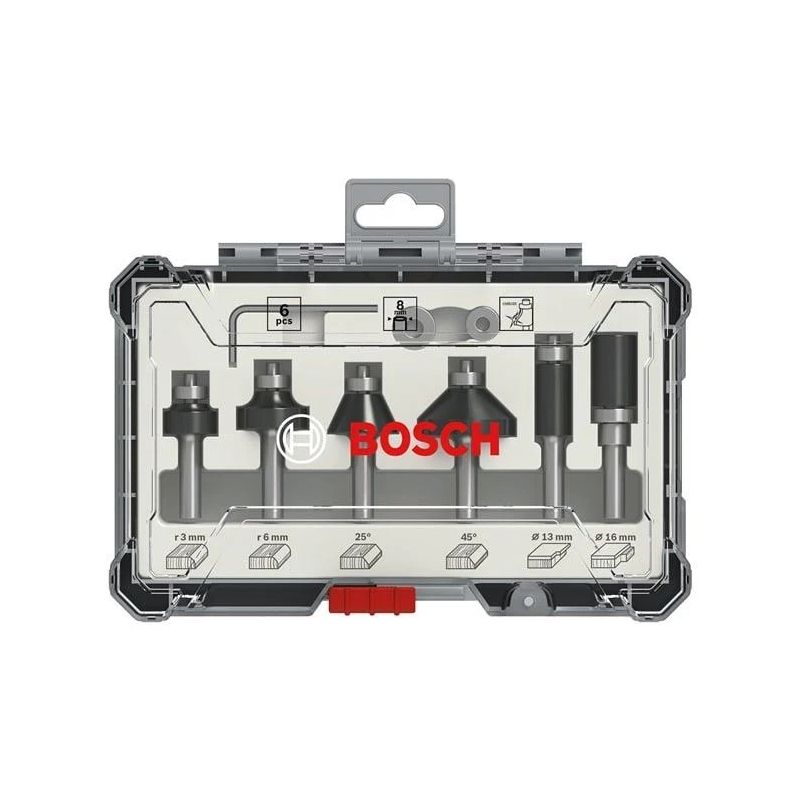 6-daļīgs frēžu komplekts. 8mm kāts