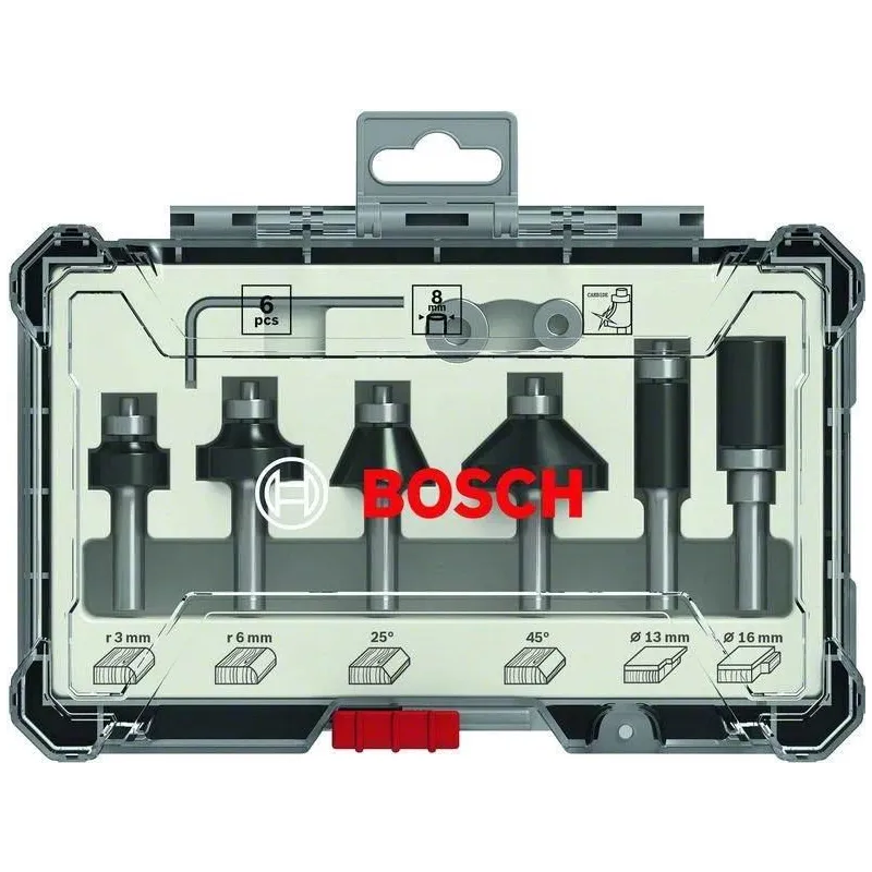 6-pcs router bit set. trim&edging 8mm