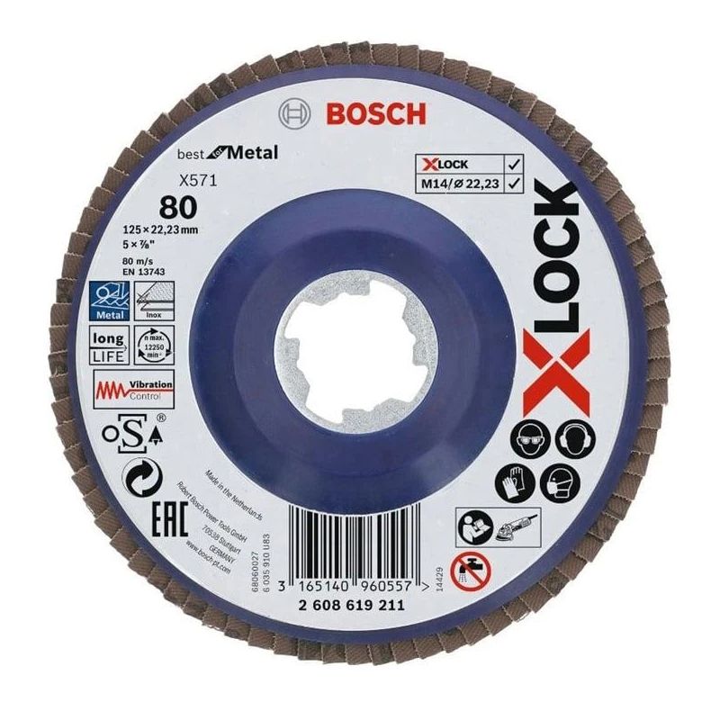 Disks ziedlapiņu 125mm 80 bosch x-lock