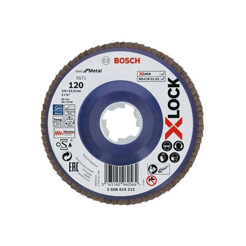 Disks ziedlapiņu 125mm 120 bosch x-lock