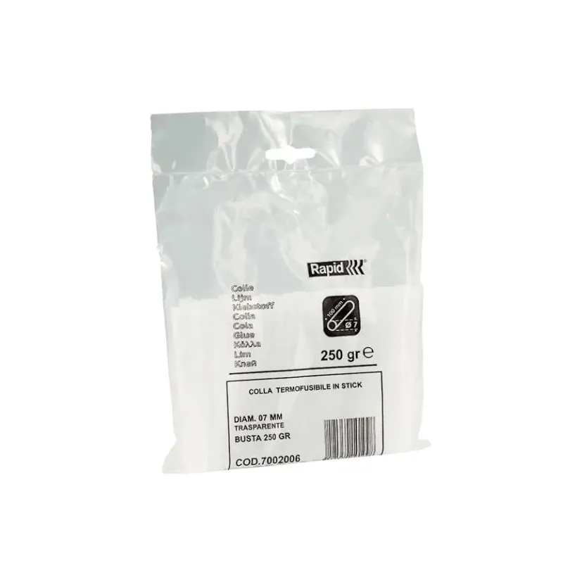 Līmes stienīši Rapid, 10 cm x 0.72 cm, caurspīdīga krās., 0.25 kg