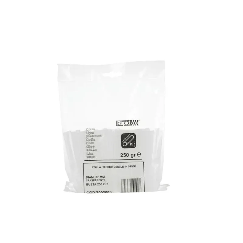 Līmes stienīši Rapid, 10 cm x 0.72 cm, caurspīdīga krās., 0.25 kg