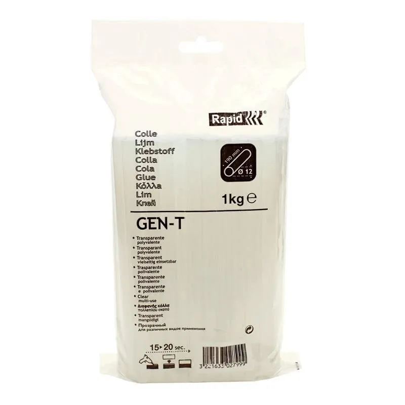 Līmes stienīši Rapid, 9.4 cm x 1.12 cm, caurspīdīga krās.