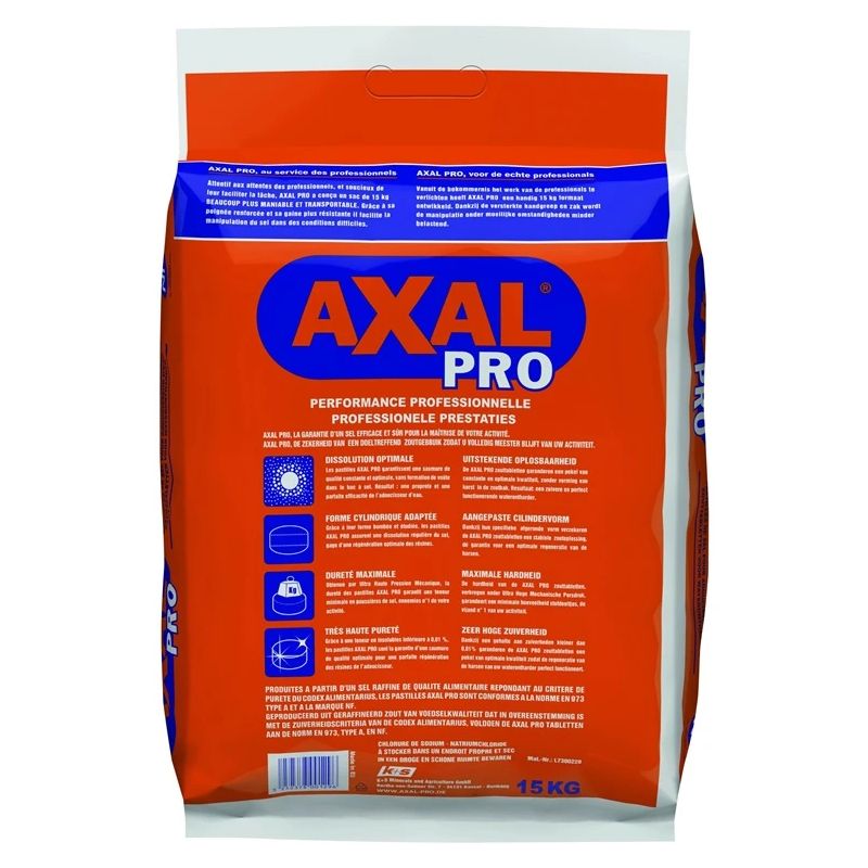 Sāls ūdens mīkstināšanai Axal Pro. 15kg