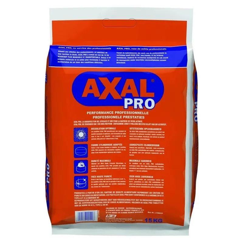 Ūdens mīkstināšanas sāls, tabletes Axal Pro, 15 kg