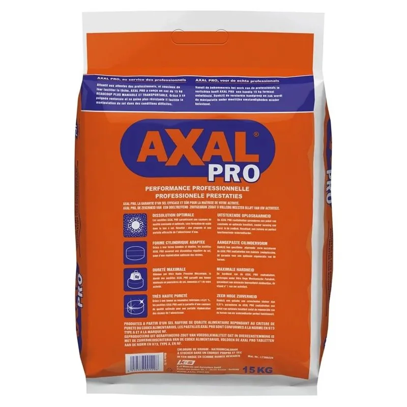 Ūdens mīkstināšanas sāls, tabletes Axal Pro, 15 kg