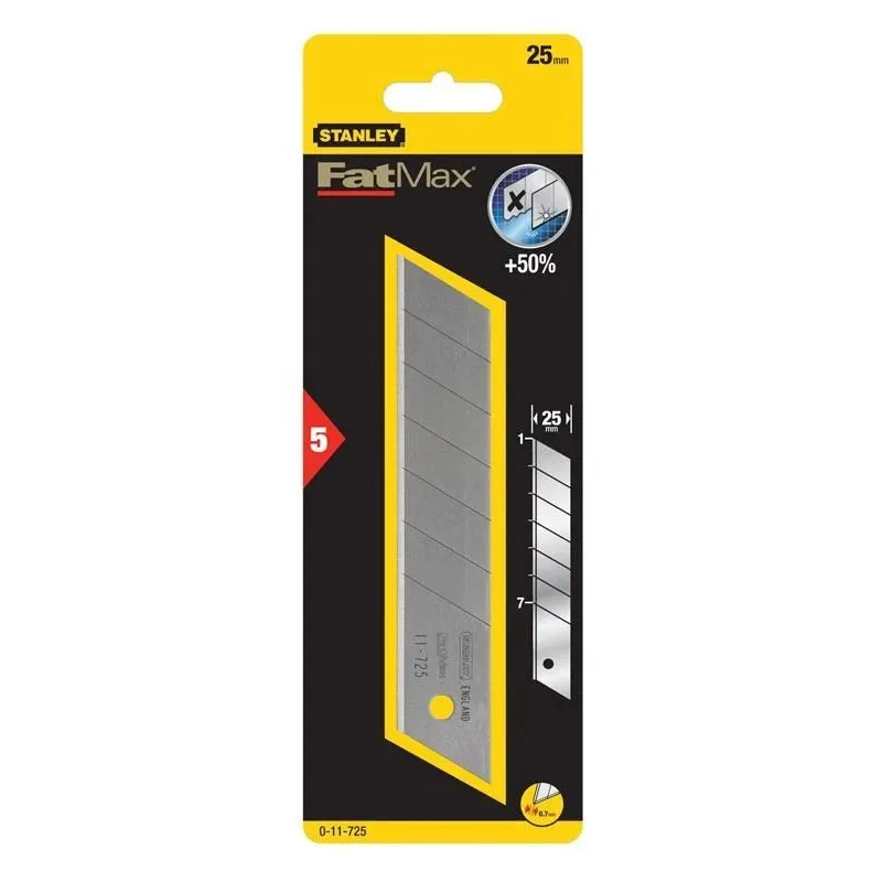Stanley knife blades 0-11-725, 25 mm, 5 pcs