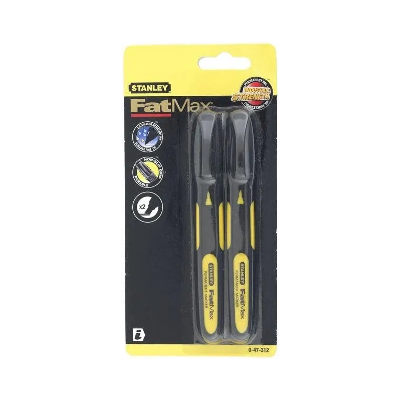 Marķieris Stanley 0-47-312, 12 cm, melna krās., 2 gab.