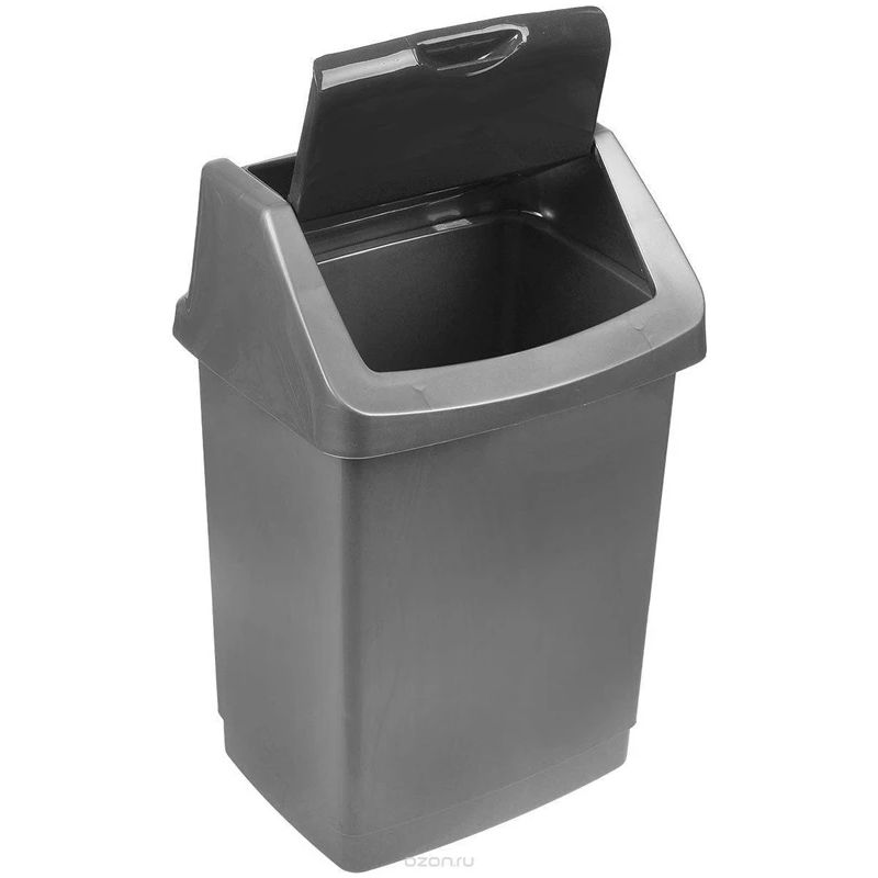 Atkritumu tvertne Curver, sudraba-pelēka, 15 l, 235 x 235 x 438 mm