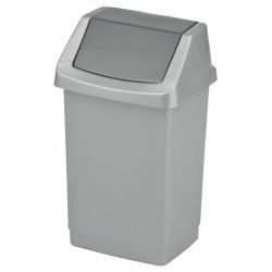 Atkritumu tvertne Curver, sudraba-pelēka, 9 l, 189 x 189 x 381 mm