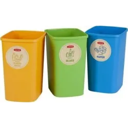 Sorting Trash Bin Set ECO FRIENDLY. 3 × 9 l