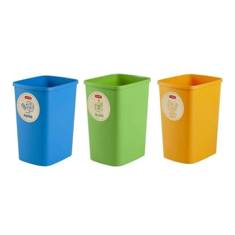 Atkritumu tvertne Curver, zila-dzeltena-zaļa, 9 l