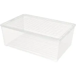 Kaanega hoiukarp, esemete hoidmiseks Curver 196065, 45 l, läbipaistev v.-valge v., 59.6 x 39.4 x 23 cm